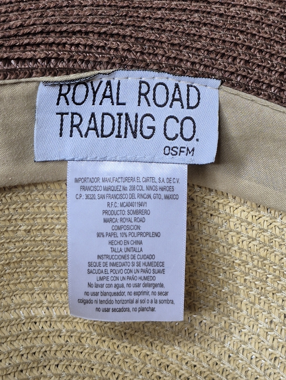 Royal Road Trading Co Straw Hat Floral Bow Wide Brim Summer Cottagecore - Picture 4 of 5